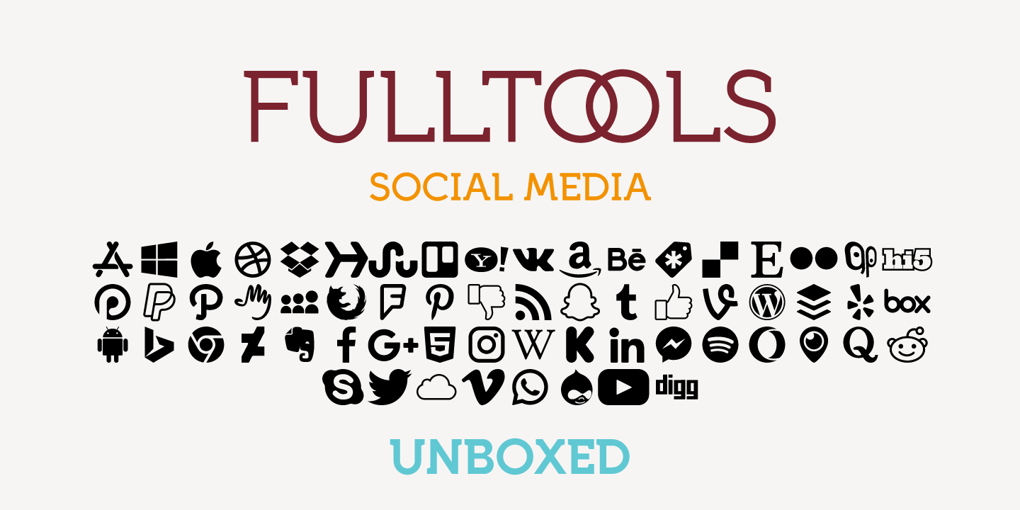 Przykład czcionki Full Tools Social Media Round Line